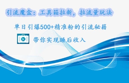 引流魔盒：工具箱拉新，拉流量玩法，单日引爆500+精准粉的引流秘籍-资源妙妙屋